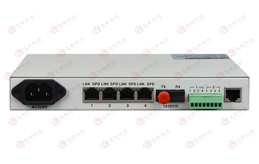 飛暢科技-桌面型4路電話(huà)+4路以太網(wǎng)+2路數(shù)據(jù) 電話(huà)光端機(jī)