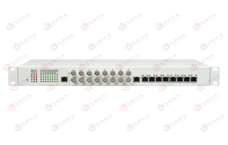 飛暢科技-32路電話+8E1+8FE物理隔離（1+1光備份，19英寸）電話光端機(jī)