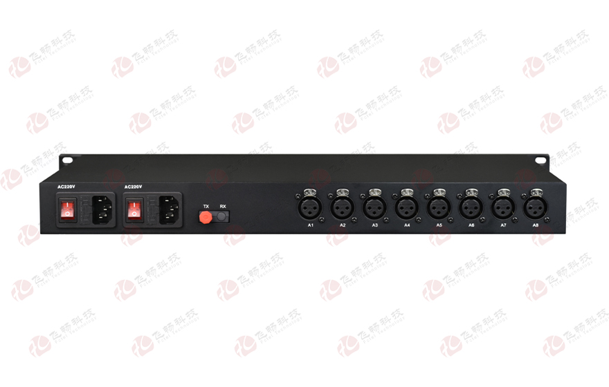 飛暢科技-8路AES/EBU數(shù)字音頻、8路模擬音頻 混合光端機(jī)