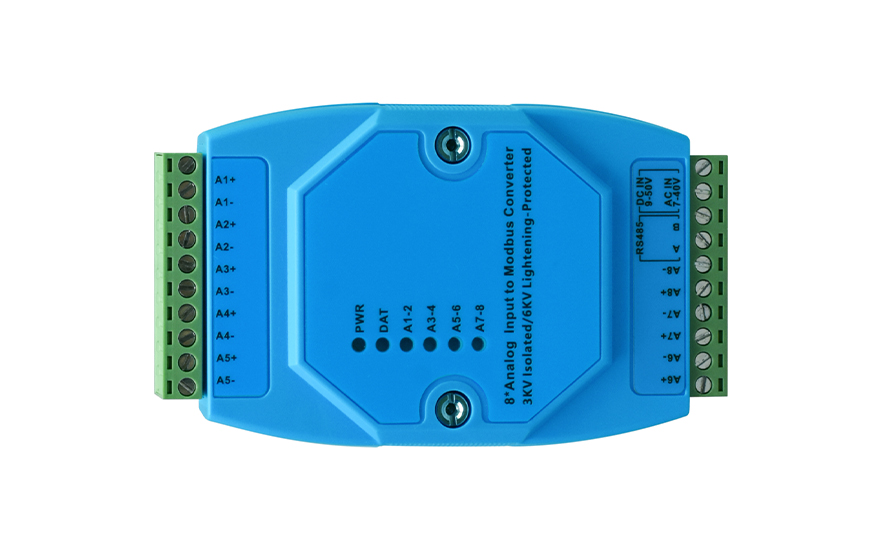 飛暢科技-工業(yè)級(jí) 軌式8路模擬量輸入 ModBus 